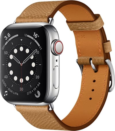 By Qubix - Geschikt voor Apple Watch bandje - Lederen bandje - Licht Bruin - Geschikt voor Apple Watch 38mm / 40mm / 41mm / 42mm - leren smartwatchbandje - Horlogebandje