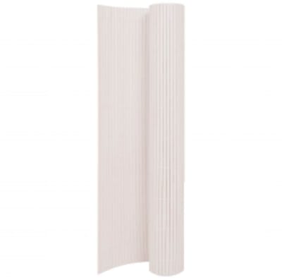 Tuinafscheiding - 110 x 500 cm - Wit - Dubbelzijdig PVC Tuinhek - 5 Meter - UV- & Weerbestendig - Windscherm en Privacyrol - Eenvoudig op Maat te Knippen - Voor Tuin, Balkon en Terras