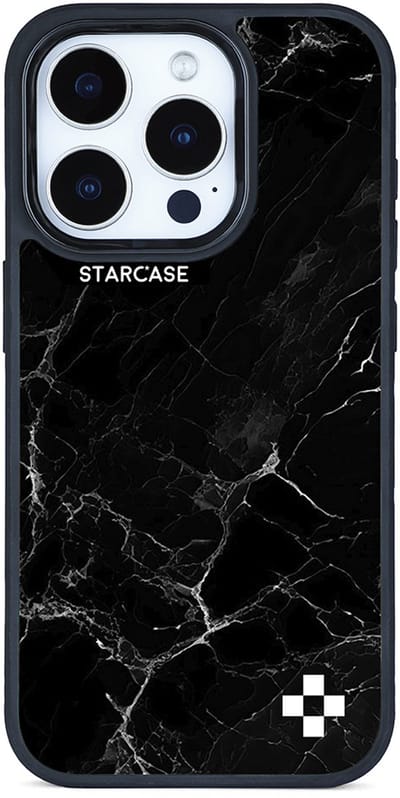 iPhone 15 Pro Max hoesje - magsafe hoesje / Starcase Zwart Marmer / Marble Black / iPhone hoesje met Magsafe