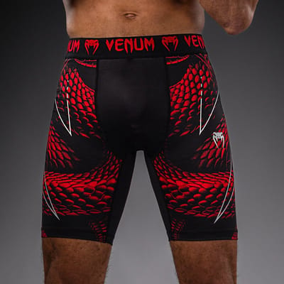 Venum Matupa Vale Tudo Shorts – Zwart/Rood/Zilver | Premium Compressie Shorts voor MMA, BJJ & No‑Gi - XXL