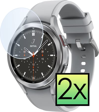 Screenprotector - 2 Stuks - Geschikt voor Samsung Galaxy Watch 4 Classic 46 mm - Extra Sterk - Tempered Glass - Gehard Glas - Beschermglas Screen Cover - Bescherm Protector voor Smartwatch