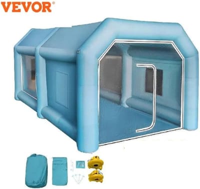 - Opblaasbare -Verf Booth - 2 Blowers - Partytent - Opblaasbare Partytent - Blauw - 4 x 2.5 x 2.2M