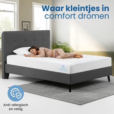 Baby Matras Box - 70x90 - Koudschuim HR+ - Ventilerend - 10cm - Anti-allergisch - Wasbare hoes - Baby Peuter Kleuter- Gemiddeld Hardheid