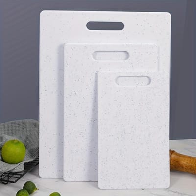 Ensemble de 3 planches à découper en faux marbre de qualité supérieure pour la cuisine - Ustensiles et accessoires de cuisine durables blanc