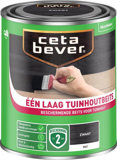 Cetabever - Een Laag Tuinhoutbeits - Zwart - 750 Ml