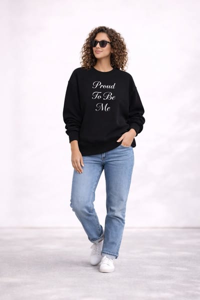La Booty Oversized Trui Zwart – Sweater – Streetwear – Proud To be Me- Premium Katoen- Made Belgium- Maat L/XL
