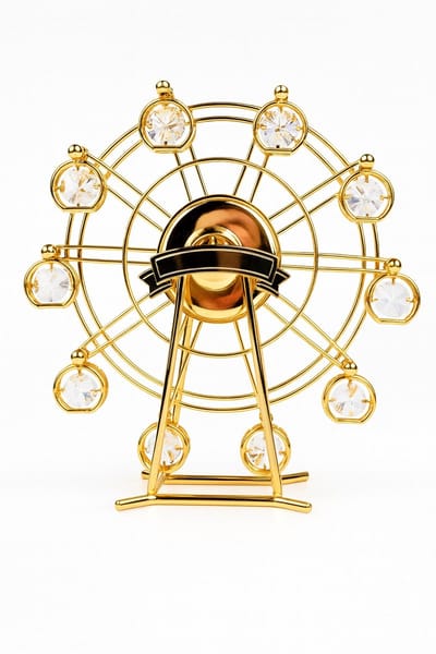 Golden Crystal Ferris Wheel – Luxe 24K Verguld Reuzenrad Ornament met Swarovski-Kristallen