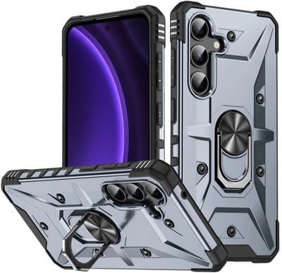 Coverup Hoesje - Geschikt voor Samsung Galaxy A26 Hoesje - Coverup Heavy Duty Ring Kickstand Back Cover - Grijs