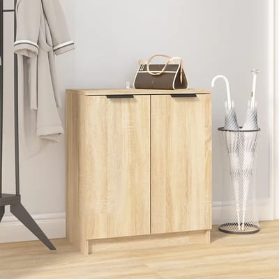 vidaXL - Schoenenkast - 59x35x70 - cm - bewerkt - hout - sonoma - eikenkleurig