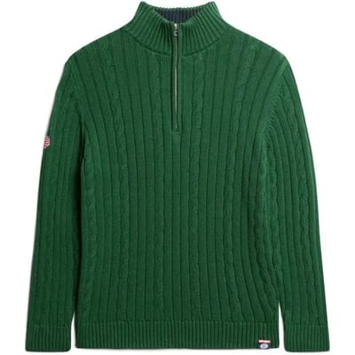 Superdry - Gebreide rugbytrui met halve rits - Dames - Sweaters