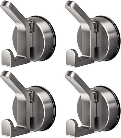 Dailygoods- Zuignaphaken Extra Sterk - 4 Stuks - Multifunctionele Haak - Herbruikbare Handdoekhaak - Zonder Boren - Voor Badkamer/Keuken - Zuignaphaak