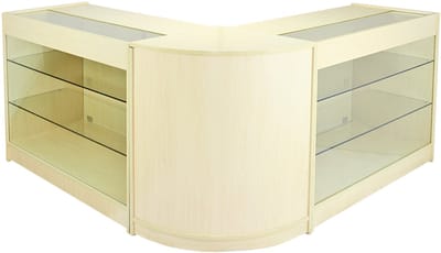 Fusion toonbank set b1200 - esdoorn - 120x60x90cm - met glazen etalage