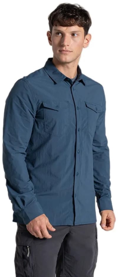 Craghoppers Nosilife Loukkos Overhemd Met Lange Mouwen Blauw XL Man