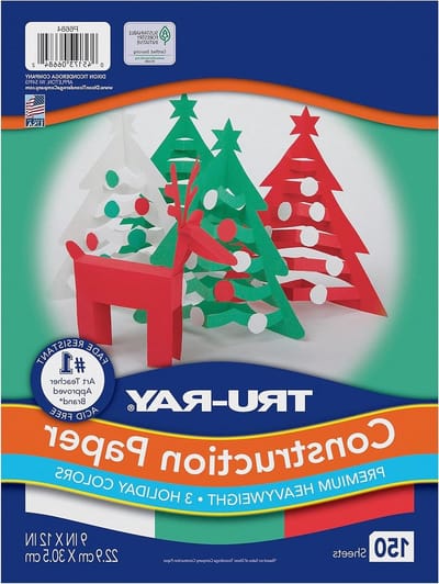 Bouwpapier - Vakantiepapier Knutselpapier - Kerst Knutselen - 150 Vellen Zuurvrij - 9 x 12 inch - Rood Groen Wit