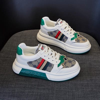 Kleine Witte Schoenen Dames Dikke Zool Nieuw Alles-match Binnenverhoging Damesschoenen Vroege Lente Enkelschoenen Casual Sneakers Echt Leer 39