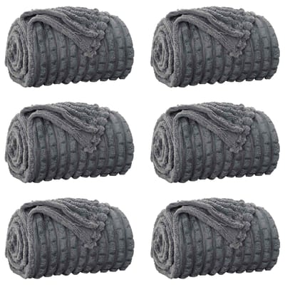 vidaXL Kleden 6 st Donkergrijs 150 x 130 cm 2.75 kg Fleece