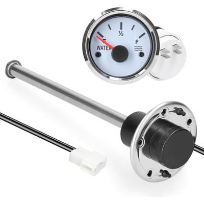 Jauge de niveau de carburant 52mm, 215mm, capteur de niveau de carburant en acier inoxydable, jauge de niveau d'eau, 0-190ohm avec 215mm argenté