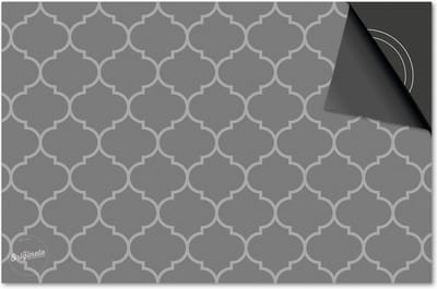 Inductie beschermer 60x60 - afdekplaat inductie mat - Dietrix Kookplaat beschermer - Exclusief - Hexagon - Marokkaanse print grijs