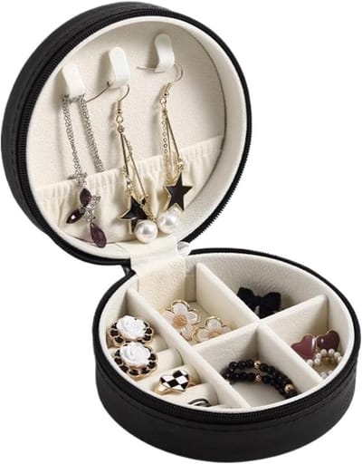 Juwelendoos - Opbergdoos Sieraden - Sieraden Opbergen - Dubbellaags Ontwerp - 11x11x5 cm - Zwart