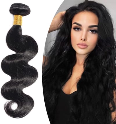 Lange 24 inch Body Wave Haarweave Bundels van Echte Menselijke Haar - Natuurlijke Zwart, 100g Remy Kwaliteit, Perfect voor Volumineuze Styles