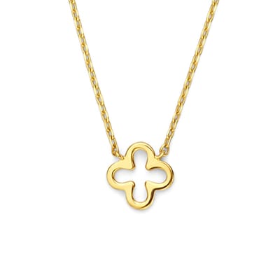 New Bling - 9NBG-0802 - gouden ketting met klaver - 14 karaat - 42 + 3cm