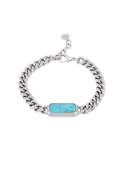 Bijoutheek Armband (Sieraad) Heren Schakel Natuursteen Turquoise