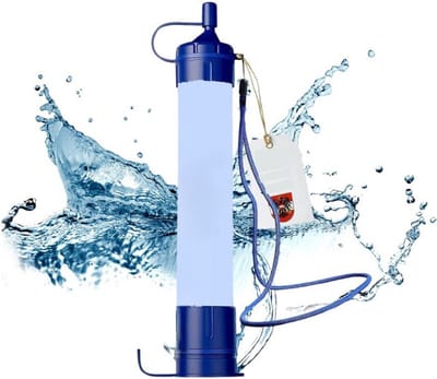 Waterfilter Survival en Waterzuiveringsapparaat - Waterfles met Waterfiltersysteem voor Outdoor en Noodpakket Thuis - Zuiver Drinkwater - 1500 Liter