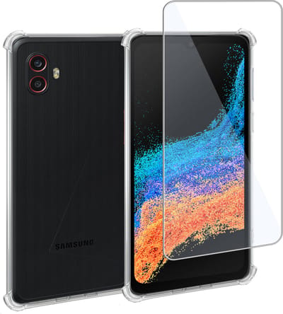 Geschikt voor Samsung XCover 6 Pro Hoesje + Screenprotector – Gehard Glas Cover + Shock Proof Case – Transparant