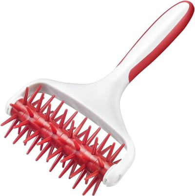 Quvo® Deegsteker - Deegschraper - Deegsnijder- wit/rood- 20cm x 13cm x 5. cm; 111 g
