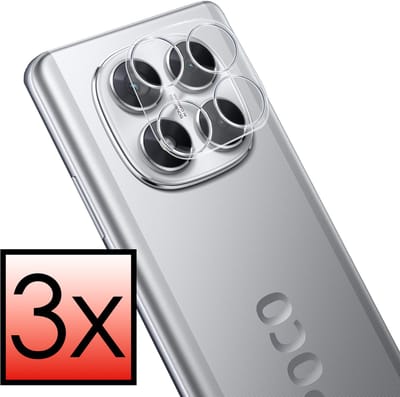 Camera Lens Protector - 3 Stuks - Geschikt voor Xiaomi Poco X7 - Camera Screenprotector - Beschermglas - Gehard Glas - Tempered Glass - Screen Protector