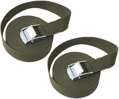 Verstelbare Sjorbanden 2 Stuks - 250kg Draagvermogen, 2M, Groene Cargo Straps voor Motorfietsen en Aanhangwagens