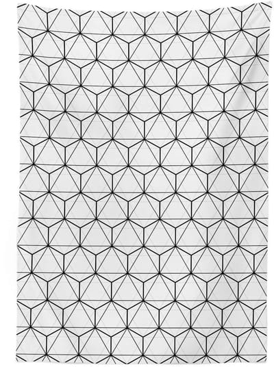 ABAKUHAUS Geometrisch Tafellaken – 140x240 cm – Zwart/Wit Satijn