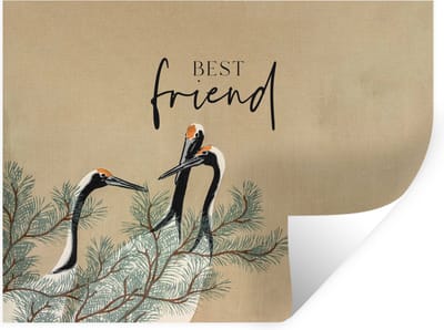 Muurstickers - Sticker Folie - Japandi - Quotes - Best friend - Beste vrienden - Spreuken - 40x30 cm - Plakfolie - Muurstickers Kinderkamer - Zelfklevend Behang - Zelfklevend behangpapier - Stickerfolie