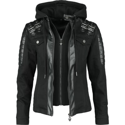 Rock Rebel by EMP - Rock Kunstlederen jas - Road Tripping - S tot XXL - voor Vrouwen - zwart-grijs