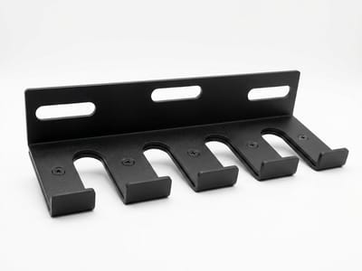 Barbell Holder / Barbell Houder / Halterstang houder / Wand aan de muur / 50 mm / Voor 4 Halterstangen / Mat Zwart / 5cm en 3 cm halterstangen