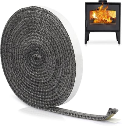 Ovenafdichtkoord voor rookkanalen en haarden, hittebestendig, 3mm x 10mm, 3 meter lang, ideaal voor houtkachels en rookovens