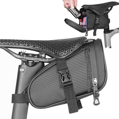 Fietszadeltas - Zadeltas voor racefietsen - 19,5 x 9 x 10,5 cm - Waterdichte fietszadeltas - Met reflecterende strepen - Fietsaccessoires - Geschikt voor mountainbikes, racefietsen en vouwfietsen