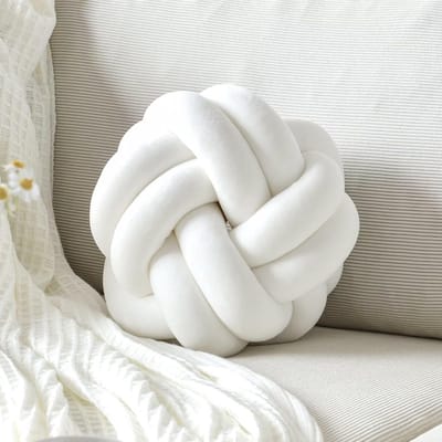 Decoratief Kussen Bal Rond – Zacht Pluche Knoopkussen voor Bank en Slaapkamer