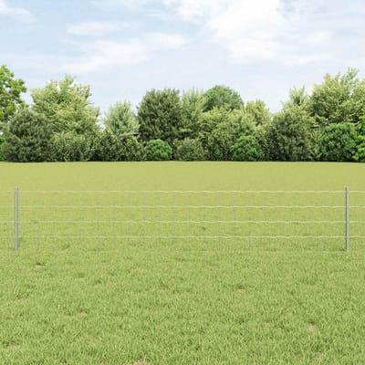 vidaXL - Euro-hek - met - palen - 25 - x - 0,4 - m - Gegalvaniseerd - staal - Mesh
