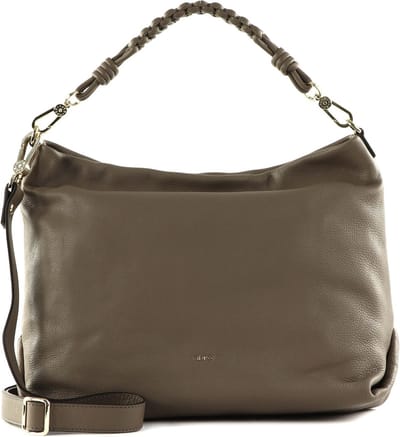 abro Leren Schoudertas Leather Dalia Hobo Bag Poppy Tope Taupe
