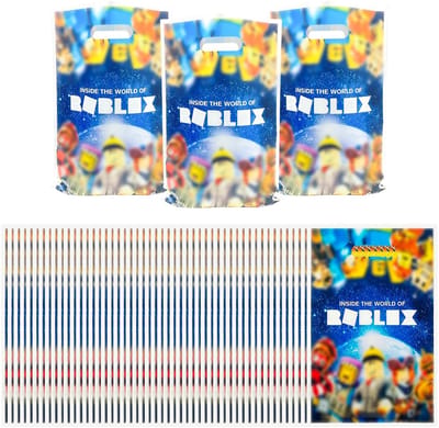 Dailygoods- Verjaardagszakjes 50 stuks - Feestzakjes - Cadeauzakjes - Snoepzakjes - Lichtgewicht kunststof - 25 x 16 cm