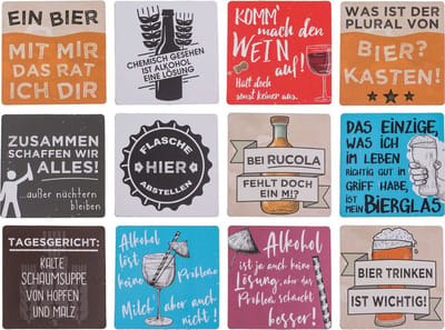 Out of the Blue Slogan Onderzetter - set van 12 stuks