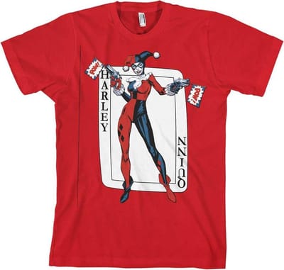 DC Comics Batman Heren Tshirt -M- Harley Quinn Card Games Rood