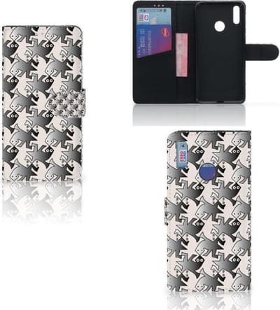 Boekhoesje voor Huawei Y7 (2019) Telefoonhoesje met Pasjes Salamander Grey