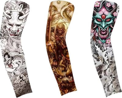Nivard Tattoo Sleeve - Voor Volwassenen - Mouw - Tatoeage - Arm Warmer - Zonbescherming - UV Beschermend - 3 Paar