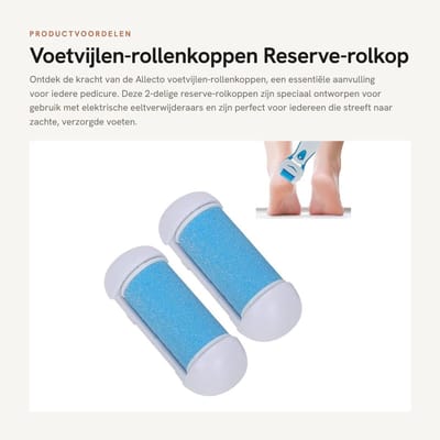 Dailygoods - Voetvijlen-rollenkoppen - Reserve-rolkop - Professionele pedicure-gereedschapsset - 2-delig - Eeltverwijderaar - Geschikt voor voeten - K...
