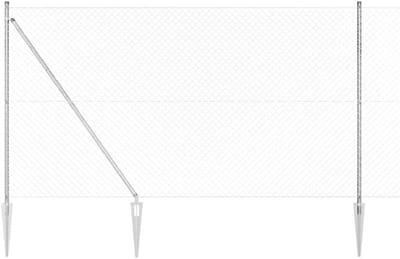 Hekpalen Set - Tuinafzetting Palen - Tuin Terras Afscheiden - Weerbestendig Gepoedercoat - 10 x 1.6 Meter - Zilver
