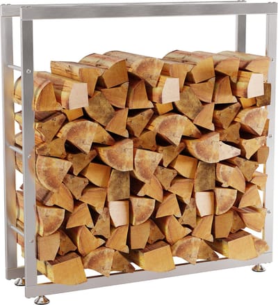 CLP Keri V2 Houtopslag Brandhoutrek - Binnen - Voor haardhout - RVS - roestvrij staal 25x100x100 cm