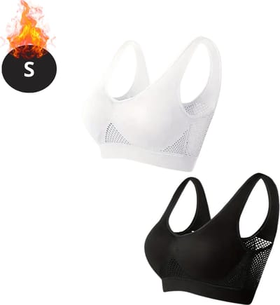 Bovista BH Set Zonder Beugel - Zonder Bandjes - Push-up Bh's - Comfort Beha - Comfortabel - Sterk - Dames - 2 Pack - Wit - Maat S