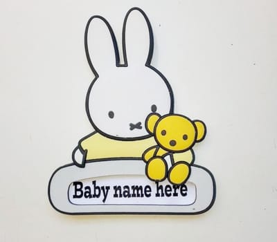 Miffy Nijntje Plate Door Kids - Naambordje voor deur * babykamer muurstickers